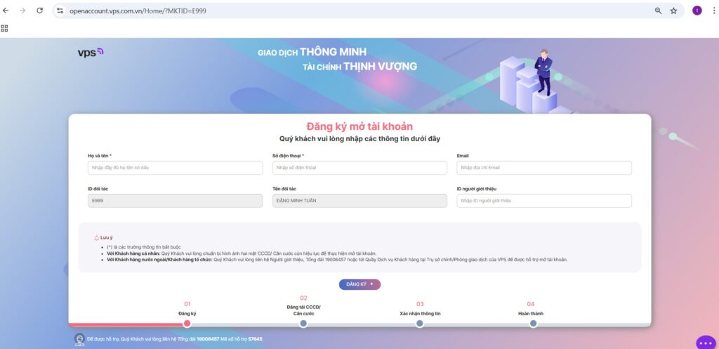 cách mở tài khoản VPS online